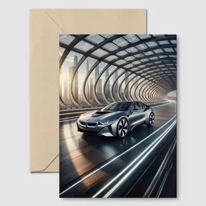 BMW i8 Driving Through Futuristic Glass Tunnel