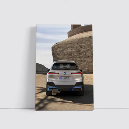 BMW iX Electric SUV Rear Stone Wall