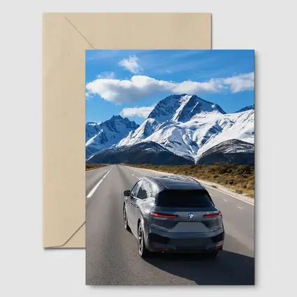BMW iX SUV on Mountain Road