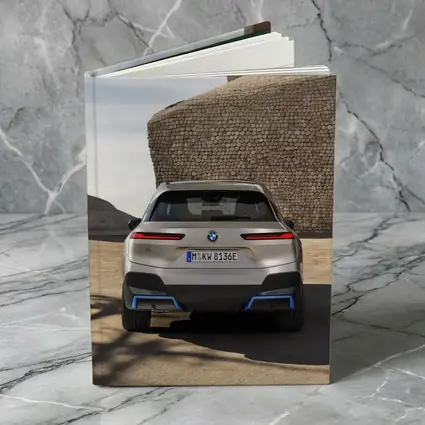 BMW iX Electric SUV Rear Stone Wall