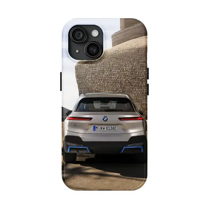 BMW iX Electric SUV Rear Stone Wall