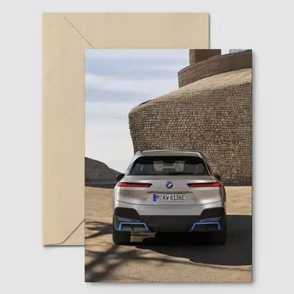 BMW iX Electric SUV Rear Stone Wall