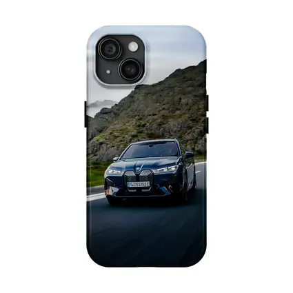 BMW iX Driving Mountain Road Blue
