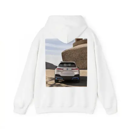 BMW iX Rear View Desert Stone Structure