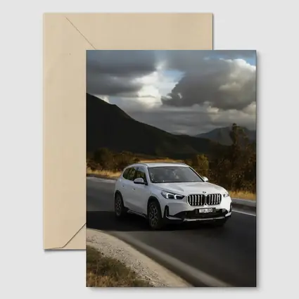 BMW X1 White SUV Mountain Road Drive
