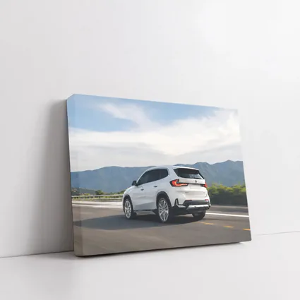 BMW X1 White SUV Mountain Highway Drive