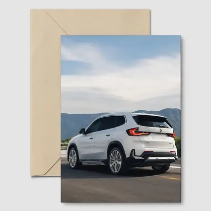 BMW X1 White SUV Mountain Highway Drive