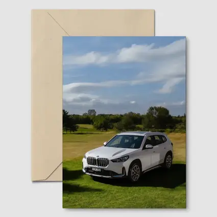 BMW X1 White SUV Green Countryside