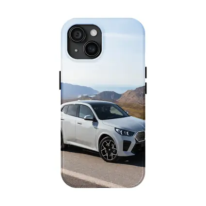 BMW iX2 White SUV Mountain Road