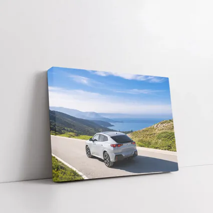 BMW iX2 Grey Rear Coastal Mountain Road