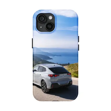 BMW iX2 Grey Rear Coastal Mountain Road