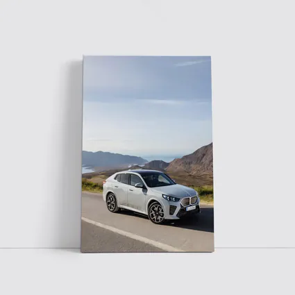 BMW iX2 Silver Coastal Mountain Road