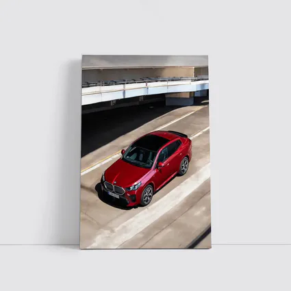 BMW iX2 Red Urban Parking Structure