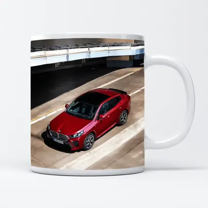 BMW iX2 Red Urban Parking Structure