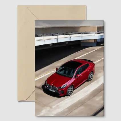 BMW iX2 Red Urban Parking Structure