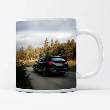 BMW iX3 Black SUV Forest Road
