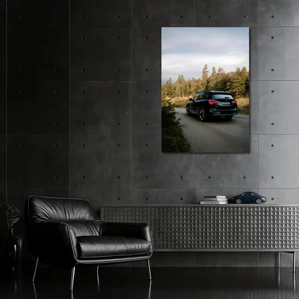 BMW iX3 Black SUV Forest Road