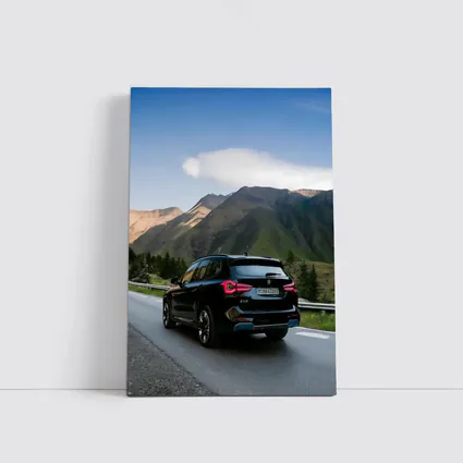 BMW iX3 Black SUV Mountain Road Drive