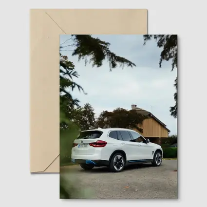 BMW iX3 White SUV Rural Driveway