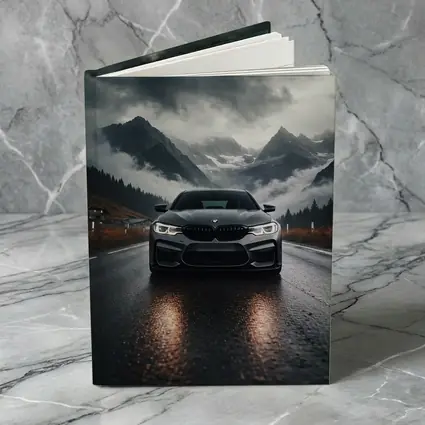 BMW M5 on Rainy Mountain Road