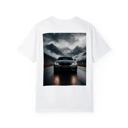 BMW M5 on Rainy Mountain Road