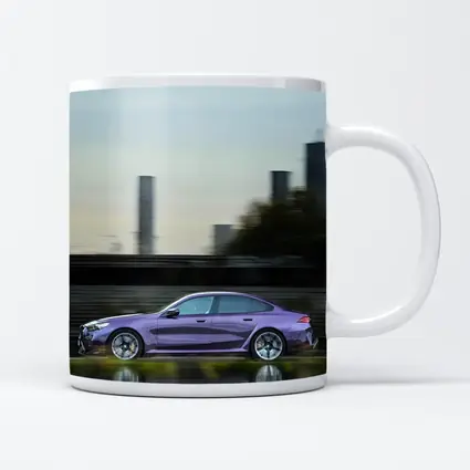BMW M5 Purple Speeding Through City Streets