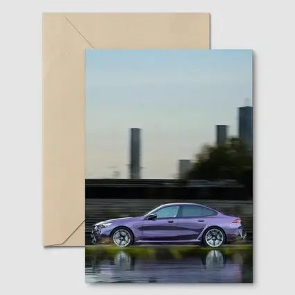 BMW M5 Purple Speeding Through City Streets