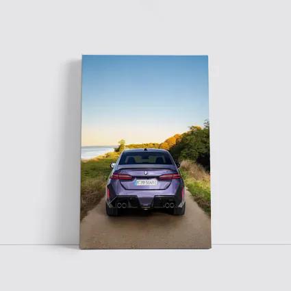 BMW M5 Rear View Coastal Road Sunset