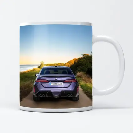BMW M5 Rear View Coastal Road Sunset