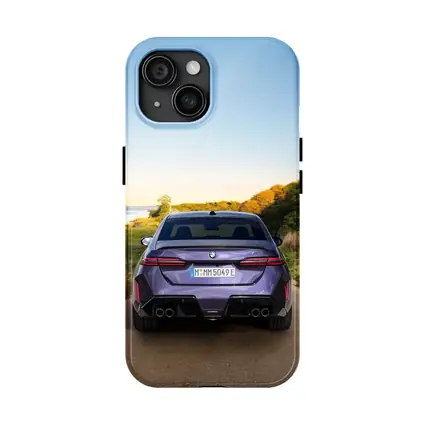 BMW M5 Rear View Coastal Road Sunset