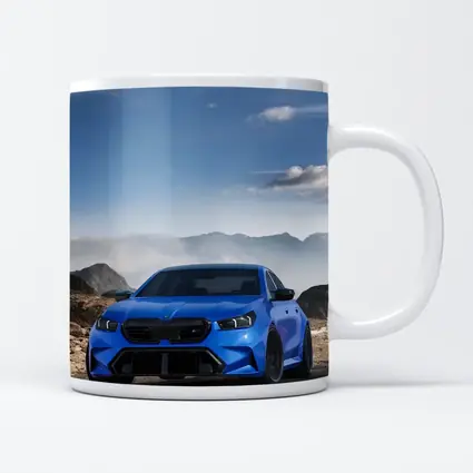 BMW M5 Blue Widebody Mountain Road Art