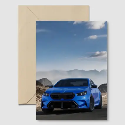 BMW M5 Blue Widebody Mountain Road Art
