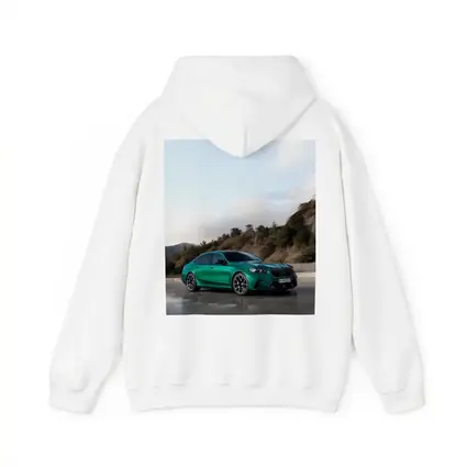 BMW M5 Green Sedan Hillside Setting