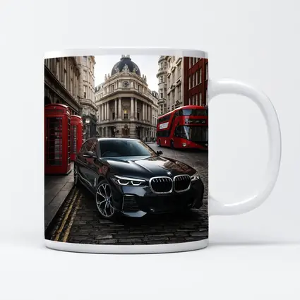 BMW X5 Black on London Cobblestone Street