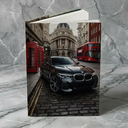 BMW X5 Black on London Cobblestone Street