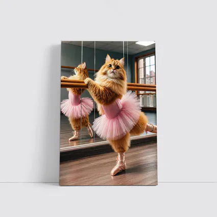 Fluffy Orange Cat Ballet Dancer Studio