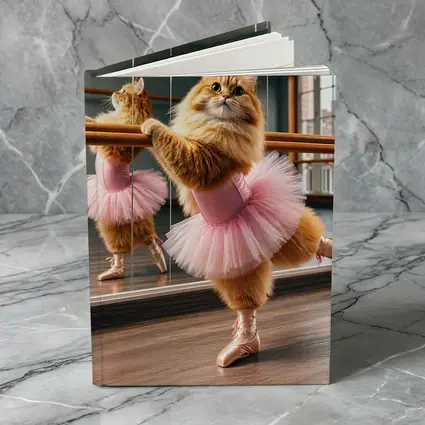 Fluffy Orange Cat Ballet Dancer Studio