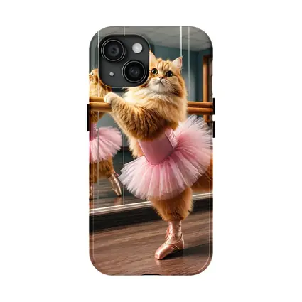 Fluffy Orange Cat Ballet Dancer Studio