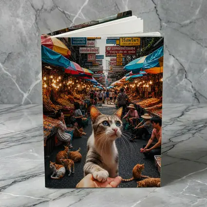 Curious Cat Bangkok Street Market Scene