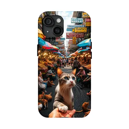 Curious Cat Bangkok Street Market Scene