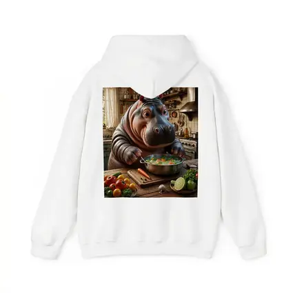 Hippo Chef Cooking Vegetable Soup Rustic Kitchen