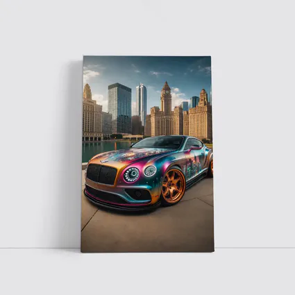 Bentley Continental GT Custom Wrap City Skyline