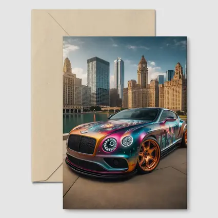 Bentley Continental GT Custom Wrap City Skyline