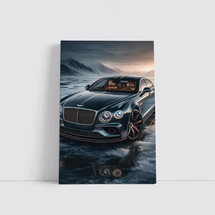 Bentley Flying Spur Dark Green Icy Landscape
