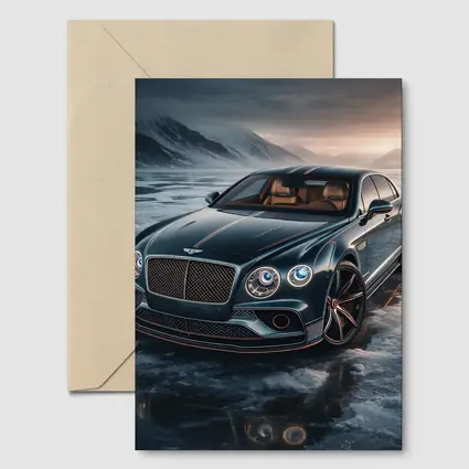 Bentley Flying Spur Dark Green Icy Landscape