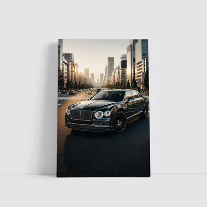 Bentley Flying Spur Black Tokyo City Street