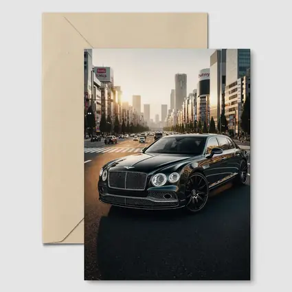 Bentley Flying Spur Black Tokyo City Street