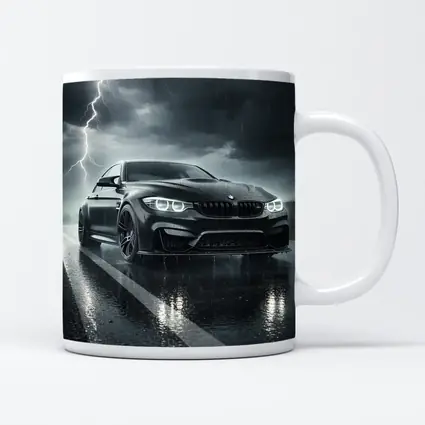 Black BMW M3 in Rainy Thunderstorm