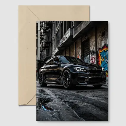 Black BMW M6 Parked in Urban Alley