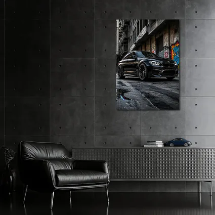 Black BMW M6 Parked in Urban Alley